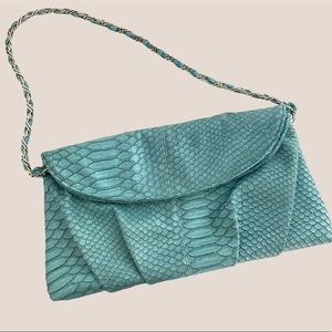 Kate Landry Faux Crocodile Clutch